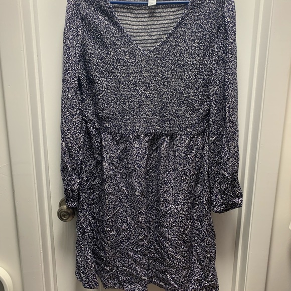 Old Navy blue and white floral midi dress - Picture 1 of 3